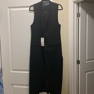 Zara long black vest with vents